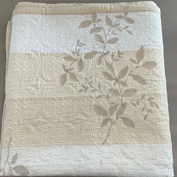 Martha Stewart Quilt Cream White Beige Full/Queen 88x92 - Picture 1 of 6